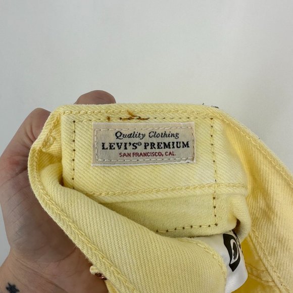 Levi's Women’s 501 Original High-Rise Jean Denim Shorts Yellow Tie-Dye Size 29 - Picture 9 of 12